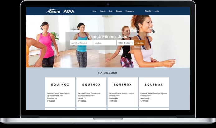 Laptop screen displaying NASM website